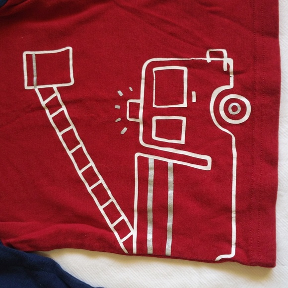 carter's firetruck snug fit cotton long sleeve pajama top 24 months baby boy - Picture 2 of 6